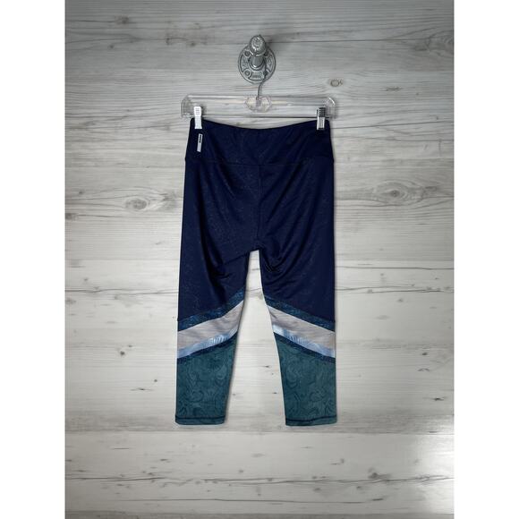 RBX Leggings Womens Small Blue Teal Capri Cropped Reflective Athletic Activewear - Picture 5 of 7